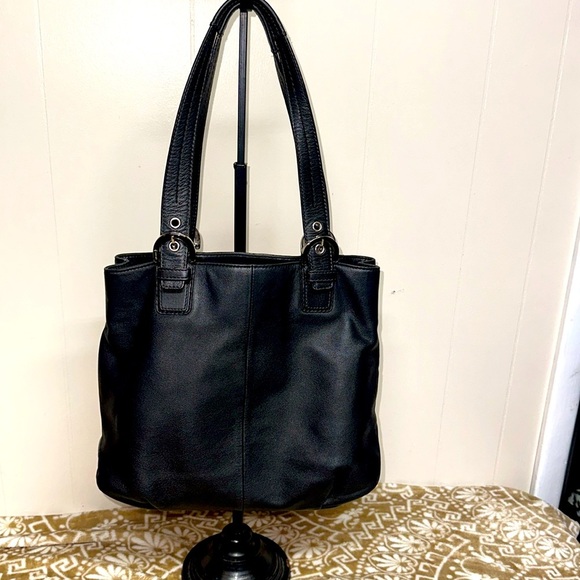 Coach Soho North South Tote Womens Black Leather Handbag - Picture 1 of 16
